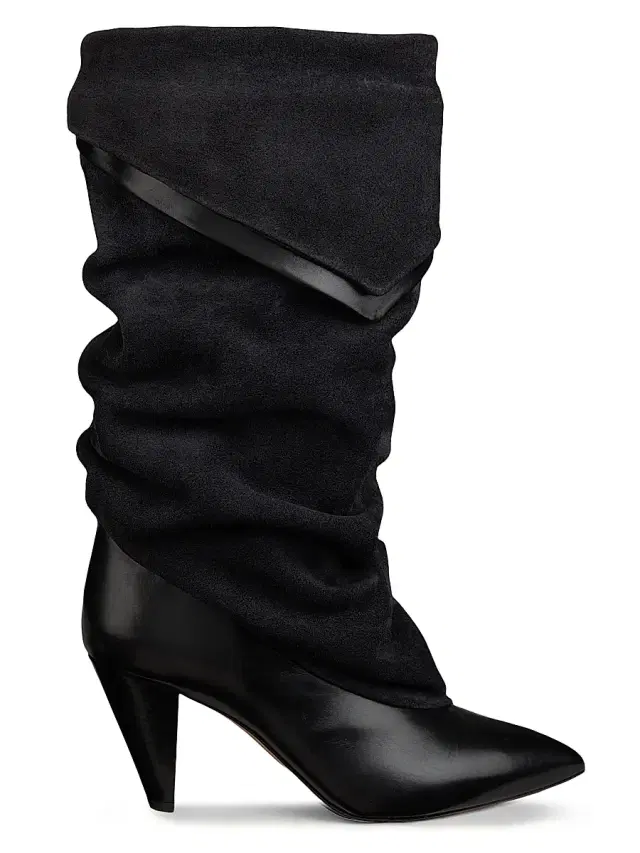 Isabel Marant Women's Lezra 75MM Slouchy Leather Boots - Black