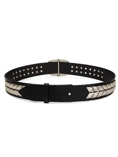 Isabel Marant Women's Belja Studded Leather Belt | Thumbnail 3
