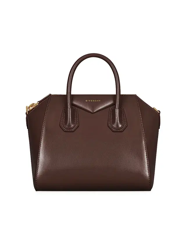 Givenchy Women's  Antigona Top Handle Bag in Box Leather - Dark Brown