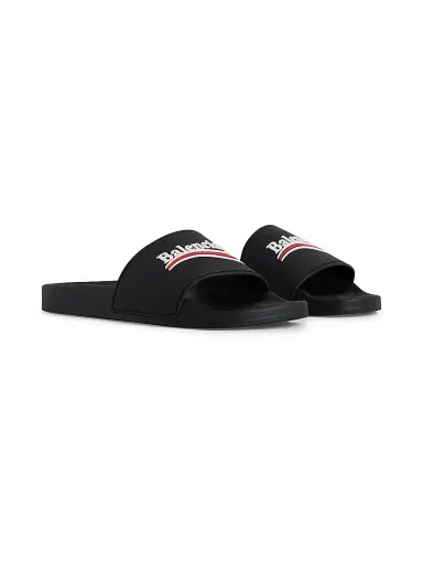 Balenciaga Women's Pool Slide Sandals - Black | Thumbnail 2