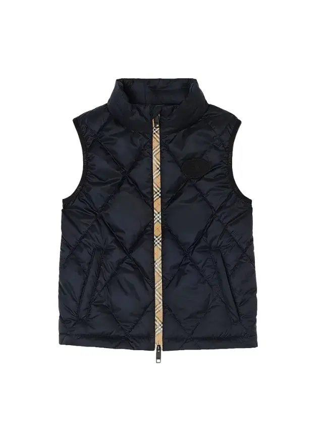 Burberry Little Boy's & Boy's Check-Trimmed Quilted Vest - Navy