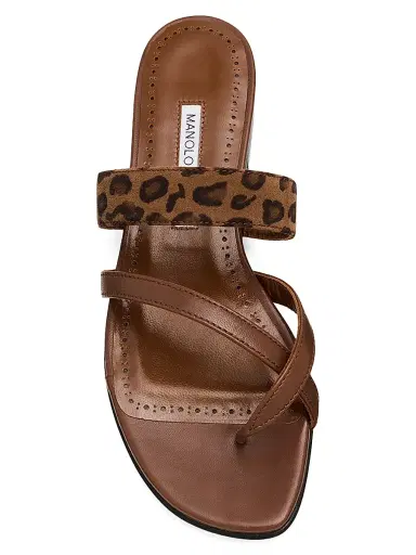Manolo Blahnik Women's Susa Leopard-Print Leather Sandals | Thumbnail 3 Manolo Blahnik Women's Susa Leopard-Print Leather Sandals | Thumbnail 3