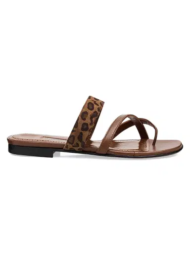 Manolo Blahnik Women's Susa Leopard-Print Leather Sandals | Thumbnail 1 Manolo Blahnik Women's Susa Leopard-Print Leather Sandals | Thumbnail 1