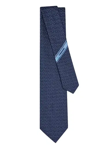 Ferragamo Men's Garbo Gancini Jacquard Silk Tie | Thumbnail 3