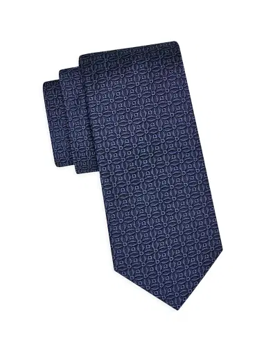 Ferragamo Men's Garbo Gancini Jacquard Silk Tie | Thumbnail 1