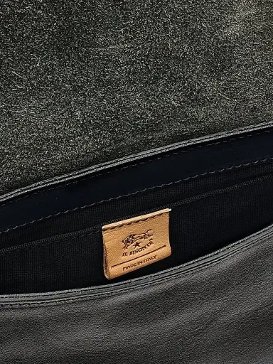 Il Bisonte Women's Archivio Leather Saddle Bag - Nero | Thumbnail 4 Il Bisonte Women's Archivio Leather Saddle Bag - Nero | Thumbnail 4