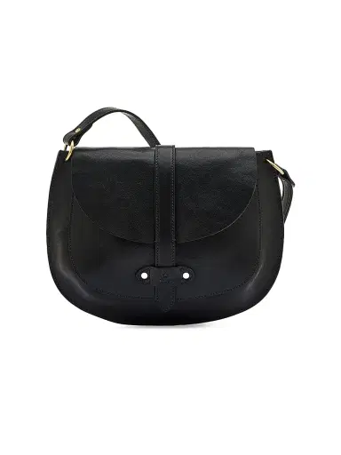 Il Bisonte Women's Archivio Leather Saddle Bag - Nero | Thumbnail 1 Il Bisonte Women's Archivio Leather Saddle Bag - Nero | Thumbnail 1