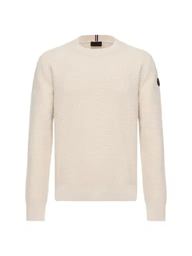 Moncler Men's Sweater in Cotton - White Ivory - Size XXL | Thumbnail 1