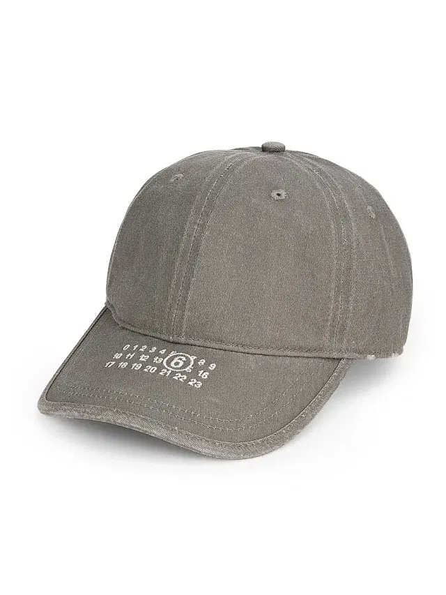 MM6 Maison Margiela Men's Logo Cotton Baseball Hat - Grey