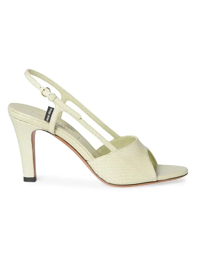 Miu Miu Women's Ayers Slingback Sandals - Green