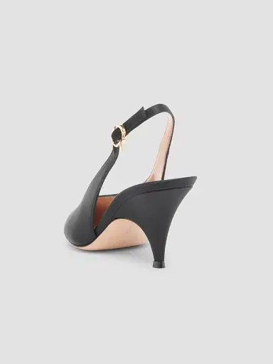 Gianvito Rossi Women's Sofia 70MM Crepe Satin Slingback Pumps - Black - Size 12 | Thumbnail 2