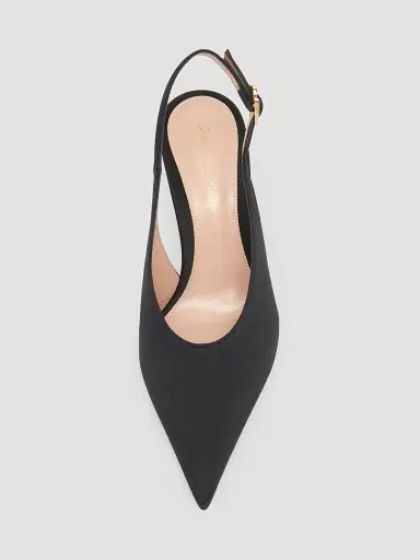 Gianvito Rossi Women's Sofia 70MM Crepe Satin Slingback Pumps - Black - Size 12 | Thumbnail 4