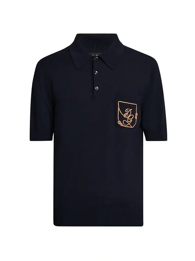 Dolce & Gabbana Men's Logo Embroidered Wool Polo Shirt - Blue Scurissimo