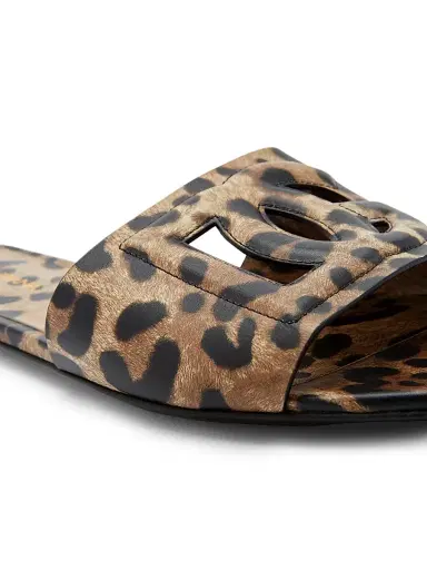 Dolce & Gabbana Women's Logo Cut Out Leopard-Print Leather Sandals | Thumbnail 6 Dolce & Gabbana Women's Logo Cut Out Leopard-Print Leather Sandals | Thumbnail 6