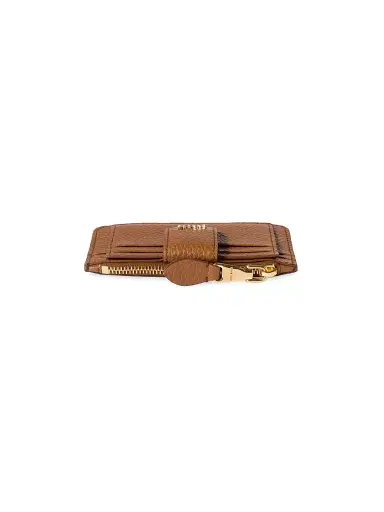 Miu Miu Women's Leather Card Holder - Brown | Thumbnail 3 Miu Miu Women's Leather Card Holder - Brown | Thumbnail 3