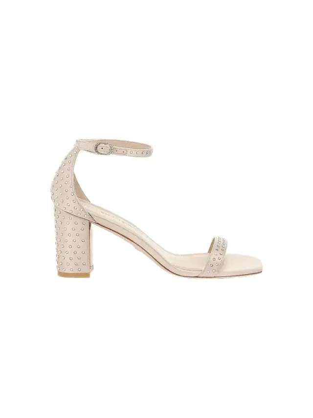 Stuart Weitzman Women's Nearlynude Satin Studded Sandals - Adobe