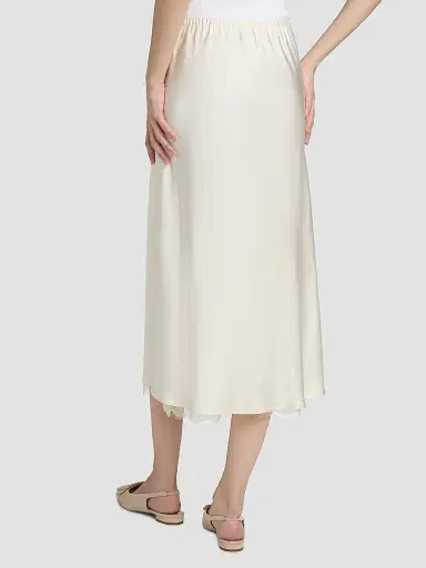 Vince Women's Lace-Trim Satin Midi-Skirt - Creme - Size XXS | Thumbnail 4 Vince Women's Lace-Trim Satin Midi-Skirt - Creme - Size XXS | Thumbnail 4