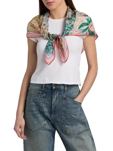 Johnny Was Women's Patchwork Silk Scarf - Carlina Scarf | Thumbnail 2