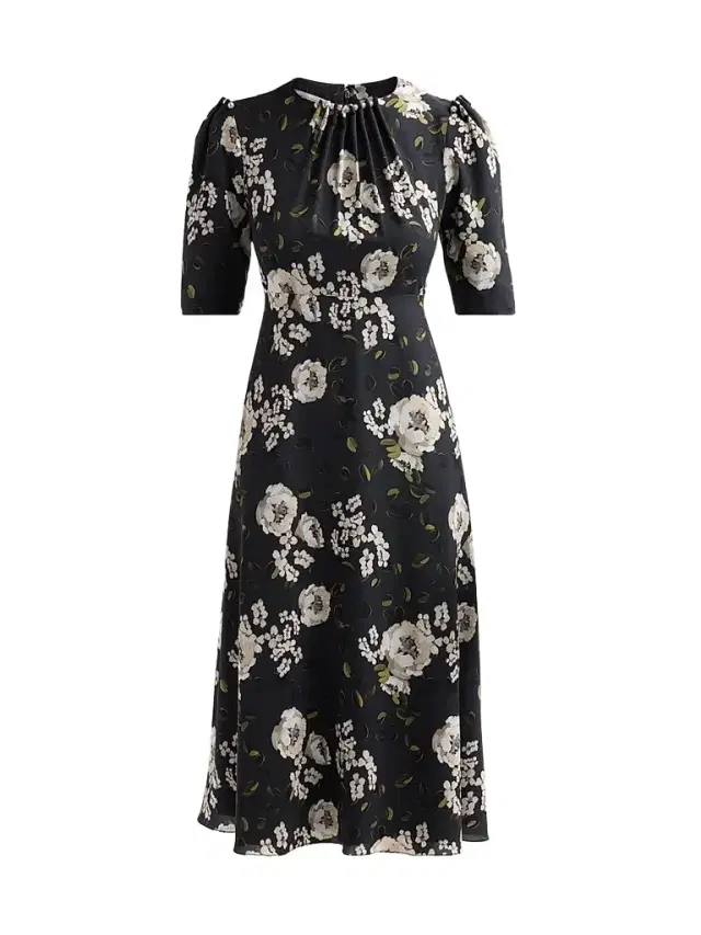 Teri Jon by Rickie Freeman Women's Embellished Floral Cocktail Midi Dress - Black Multi