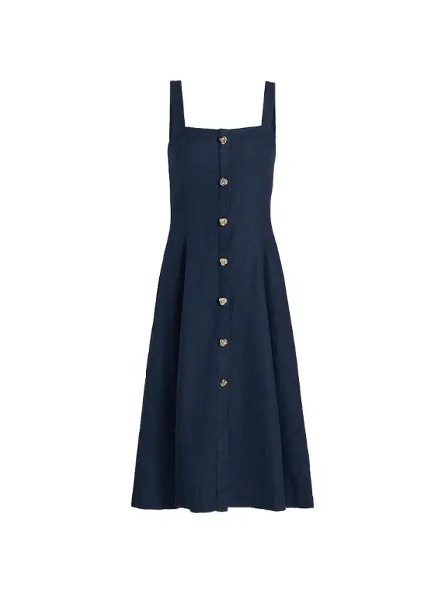 Generation Love Women's Freida Linen-Blend Midi-Dress - French Navy