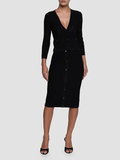 L'Agence Women's Irvin Pointelle-Knit Crop Cardigan | Thumbnail 2 L'Agence Women's Irvin Pointelle-Knit Crop Cardigan | Thumbnail 2