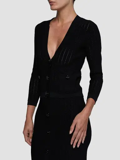 L'Agence Women's Irvin Pointelle-Knit Crop Cardigan | Thumbnail 5 L'Agence Women's Irvin Pointelle-Knit Crop Cardigan | Thumbnail 5