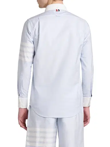 Thom Browne Men's Engineered 4-Bar Straight-Fit Oxford Shirt - Light Blue - Size XXL | Thumbnail 5