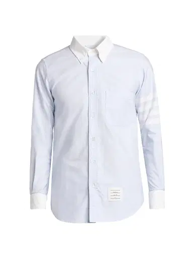 Thom Browne Men's Engineered 4-Bar Straight-Fit Oxford Shirt - Light Blue - Size XXL | Thumbnail 1