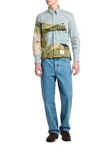 Thom Browne Men's Nantucket Scenic Poplin Utility Shirt | Thumbnail 2 Thom Browne Men's Nantucket Scenic Poplin Utility Shirt | Thumbnail 2