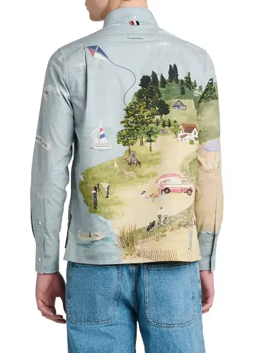 Thom Browne Men's Nantucket Scenic Poplin Utility Shirt | Thumbnail 5 Thom Browne Men's Nantucket Scenic Poplin Utility Shirt | Thumbnail 5