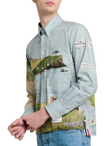 Thom Browne Men's Nantucket Scenic Poplin Utility Shirt | Thumbnail 6 Thom Browne Men's Nantucket Scenic Poplin Utility Shirt | Thumbnail 6
