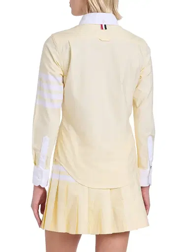 Thom Browne Women's 4-Bar Long-Sleeve Peter Pan Oxford Shirt | Thumbnail 5 Thom Browne Women's 4-Bar Long-Sleeve Peter Pan Oxford Shirt | Thumbnail 5