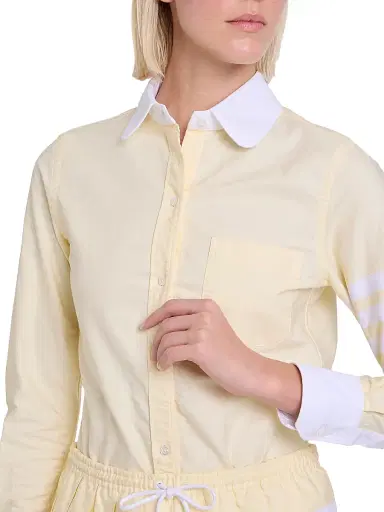 Thom Browne Women's 4-Bar Long-Sleeve Peter Pan Oxford Shirt | Thumbnail 6 Thom Browne Women's 4-Bar Long-Sleeve Peter Pan Oxford Shirt | Thumbnail 6