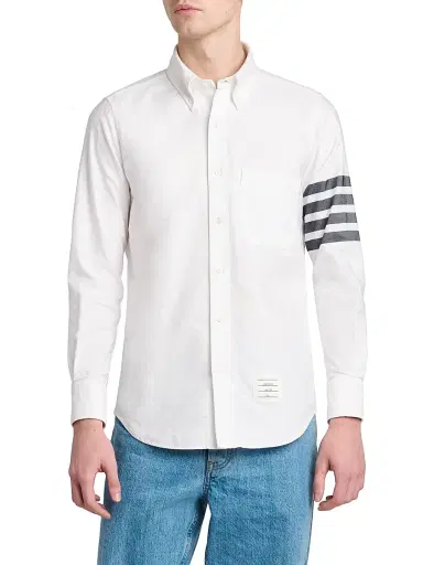 Thom Browne Men's Engineered 4-Bar Straight-Fit Oxford Shirt | Thumbnail 3