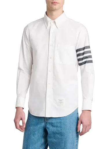 Thom Browne Men's Engineered 4-Bar Straight-Fit Oxford Shirt | Thumbnail 4