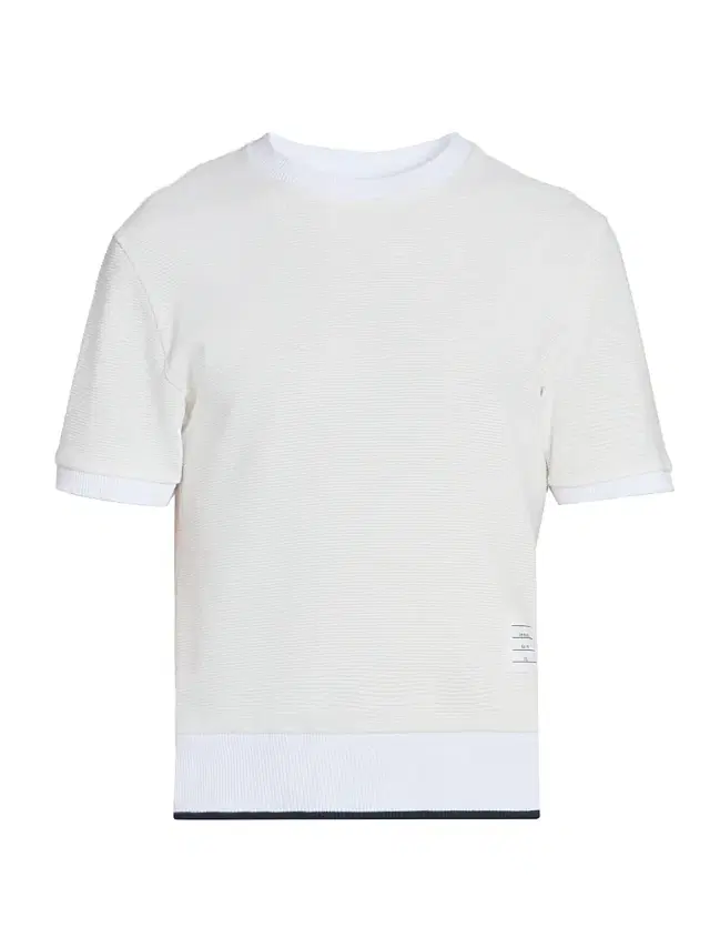 Thom Browne Men's Lightweight Waffle-Knit Cotton T-Shirt - White