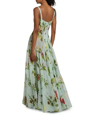 Oscar de la Renta Women's Floral Silk Gazar A-Line Gown | Thumbnail 5