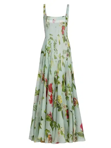 Oscar de la Renta Women's Floral Silk Gazar A-Line Gown | Thumbnail 1