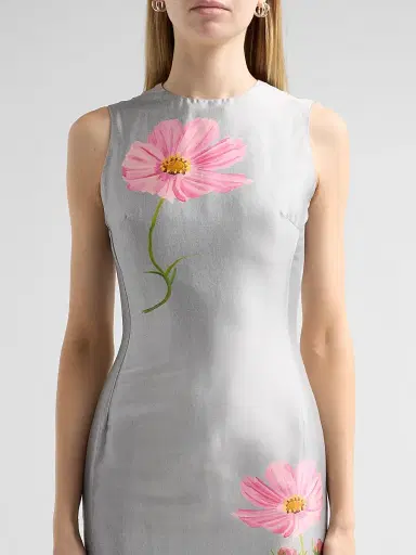 Oscar de la Renta Women's Floral Cotton-Blend Mikado Sheath Midi Dress | Thumbnail 5 Oscar de la Renta Women's Floral Cotton-Blend Mikado Sheath Midi Dress | Thumbnail 5