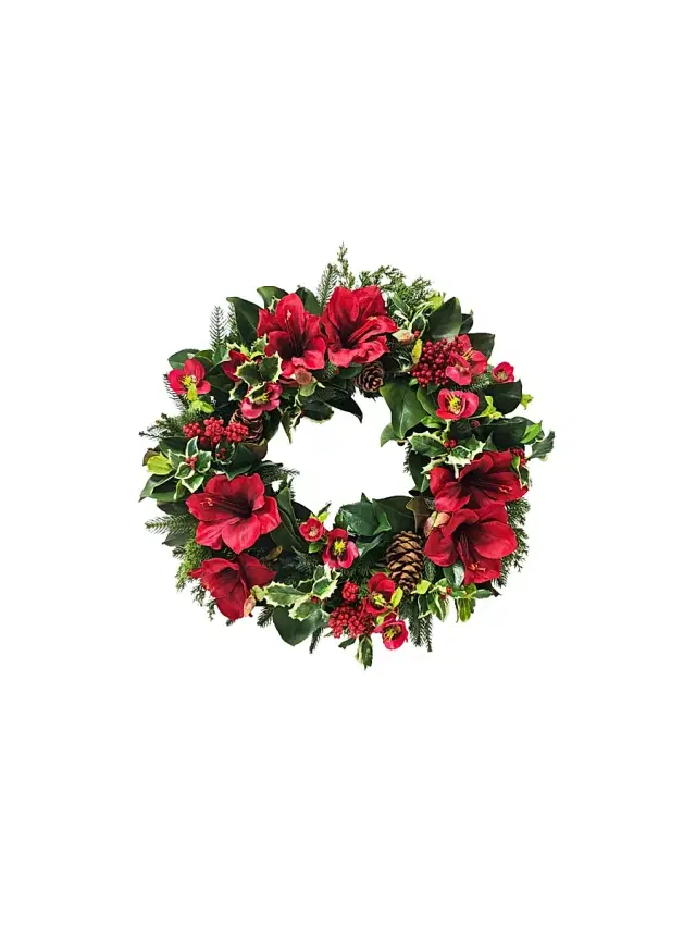 Winward Home Artificial Amaryllis Wreath