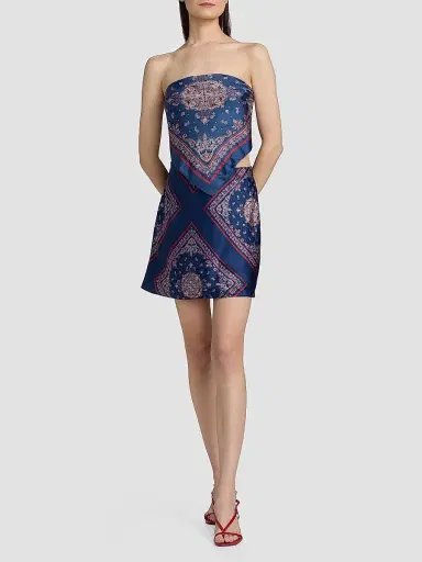 Cami NYC Women's Juli Printed Strapless Silk Camisole - Mariners Bandana | Thumbnail 2 Cami NYC Women's Juli Printed Strapless Silk Camisole - Mariners Bandana | Thumbnail 2