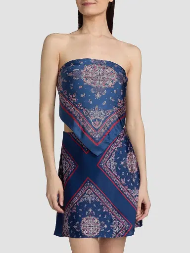 Cami NYC Women's Juli Printed Strapless Silk Camisole - Mariners Bandana | Thumbnail 3 Cami NYC Women's Juli Printed Strapless Silk Camisole - Mariners Bandana | Thumbnail 3