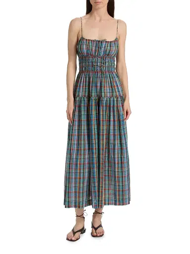 DÔEN Women's Brielle Plaid Cotton Midi-Dress | Thumbnail 3 DÔEN Women's Brielle Plaid Cotton Midi-Dress | Thumbnail 3