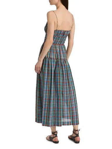 DÔEN Women's Brielle Plaid Cotton Midi-Dress | Thumbnail 5 DÔEN Women's Brielle Plaid Cotton Midi-Dress | Thumbnail 5