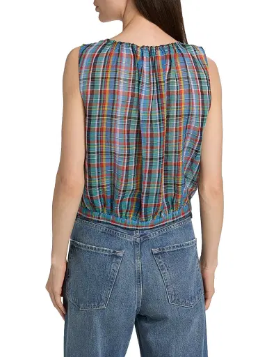 DÔEN Women's Theo Plaid Cotton Sleeveless Top - Alderbrook Plaid | Thumbnail 5 DÔEN Women's Theo Plaid Cotton Sleeveless Top - Alderbrook Plaid | Thumbnail 5