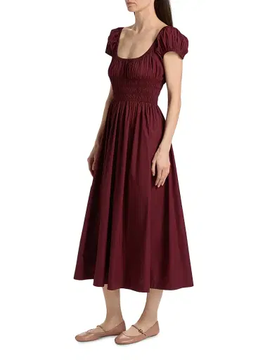 DÔEN Women's Quinley Cotton Smocked Midi-Dress | Thumbnail 4 DÔEN Women's Quinley Cotton Smocked Midi-Dress | Thumbnail 4