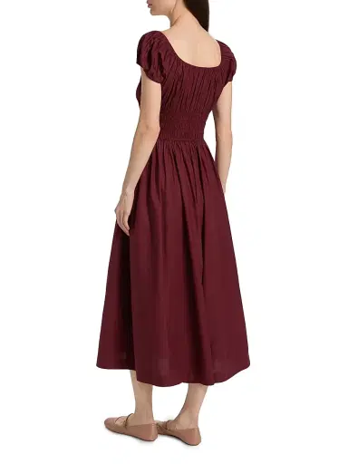 DÔEN Women's Quinley Cotton Smocked Midi-Dress | Thumbnail 5 DÔEN Women's Quinley Cotton Smocked Midi-Dress | Thumbnail 5