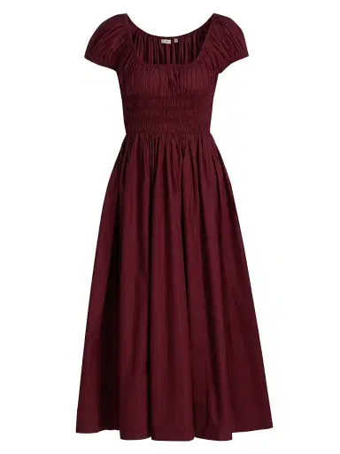 DÔEN Women's Quinley Cotton Smocked Midi-Dress | Thumbnail 1 DÔEN Women's Quinley Cotton Smocked Midi-Dress | Thumbnail 1