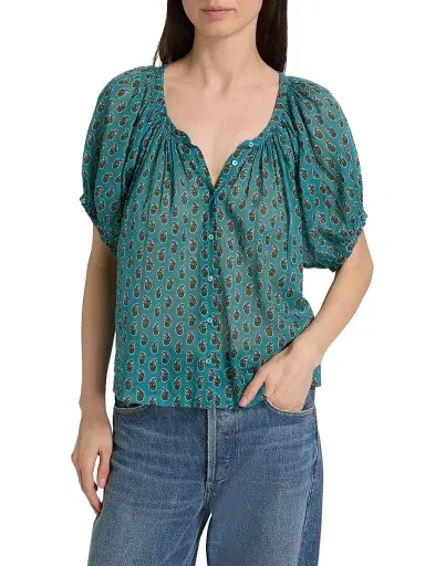 DÔEN Women's June Paisley Cotton Top - Chaumont Paisley | Thumbnail 3 DÔEN Women's June Paisley Cotton Top - Chaumont Paisley | Thumbnail 3