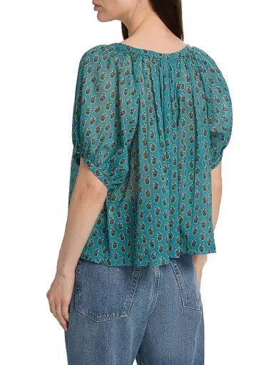 DÔEN Women's June Paisley Cotton Top - Chaumont Paisley | Thumbnail 5 DÔEN Women's June Paisley Cotton Top - Chaumont Paisley | Thumbnail 5